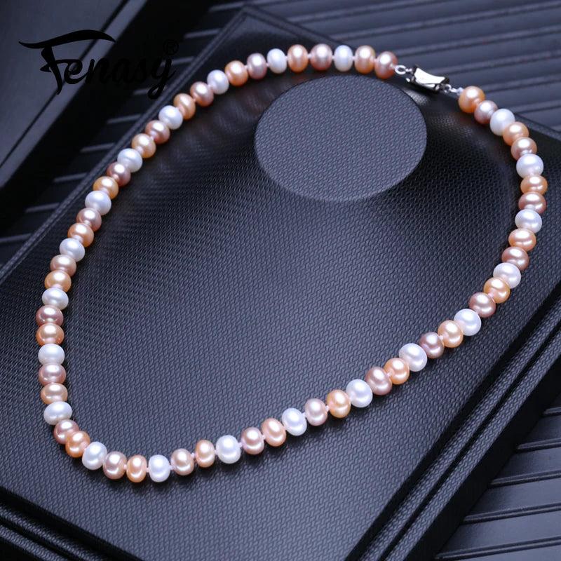 Handcrafted Multicolor Freshwater Pearl Necklace for Women