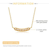 925 Sterling Silver Necklace Shell Zircon Wedding Jewelry