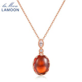 Vintage Garnet Pendant Necklace 925 Silver Rose Fine Jewelry