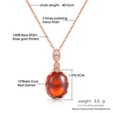 Vintage Garnet Pendant Necklace 925 Silver Rose Fine Jewelry