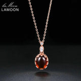 Vintage Garnet Pendant Necklace 925 Silver Rose Fine Jewelry