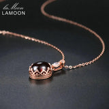 Vintage Garnet Pendant Necklace 925 Silver Rose Fine Jewelry