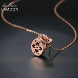 Vintage Garnet Pendant Necklace 925 Silver Rose Fine Jewelry