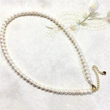 Freshwater Pearl 5-6mm Round Choker Necklace Nature Beads