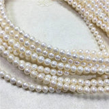 Freshwater Pearl 5-6mm Round Choker Necklace Nature Beads