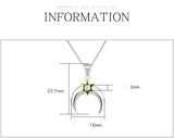 925 Silver Moon Pendant Necklaces for Women Wedding Anniversary Party