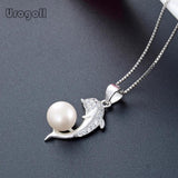 925 Sterling Silver Dolphin Pendant Necklace for Women Bride