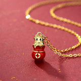 925 Silver Plated Cow Necklace Vintage Zodiac Pendant