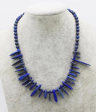 Freshwater Pearl Lapis Branch Necklace 19inch Nature Beads