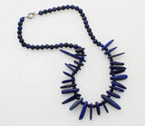 Freshwater Pearl Lapis Branch Necklace 19inch Nature Beads
