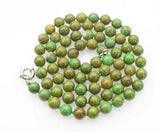 Agate Green Round 10mm Necklace 35inch Nature Beads Xmas Gift