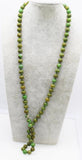 Agate Green Round 10mm Necklace 35inch Nature Beads Xmas Gift