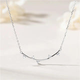 LVH5 925 Silver Curved Necklace for Women