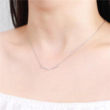 LVH5 925 Silver Curved Necklace for Women