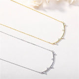 LVH5 925 Silver Curved Necklace for Women