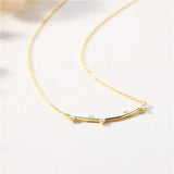 LVH5 925 Silver Curved Necklace for Women