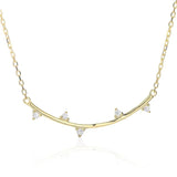 LVH5 925 Silver Curved Necklace for Women