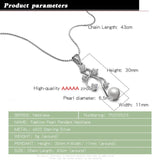 Temperament Female Silver Necklace Zircon Pearl Pendant