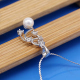 Temperament Female Silver Necklace Zircon Pearl Pendant