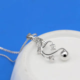 Temperament Female Silver Necklace Zircon Pearl Pendant