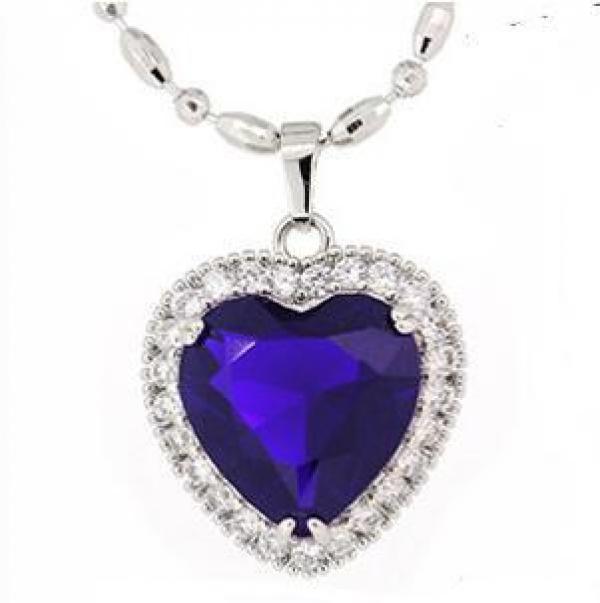 Love Heart Crystal 925 Sterling Silver Pendant Necklace