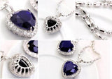 Love Heart Crystal 925 Sterling Silver Pendant Necklace