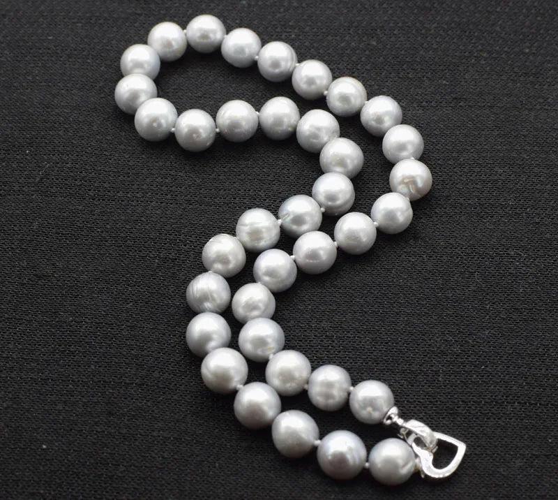 Gray Freshwater Pearl 10-11mm Necklace 17-Inch for Women