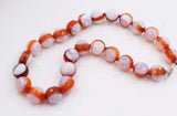 Red Agate Faceted 15-16mm Beads Necklace 18 inch