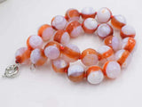Red Agate Faceted 15-16mm Beads Necklace 18 inch
