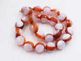 Red Agate Faceted 15-16mm Beads Necklace 18 inch