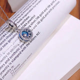 925 Silver Necklace Round Board Pendant Chain