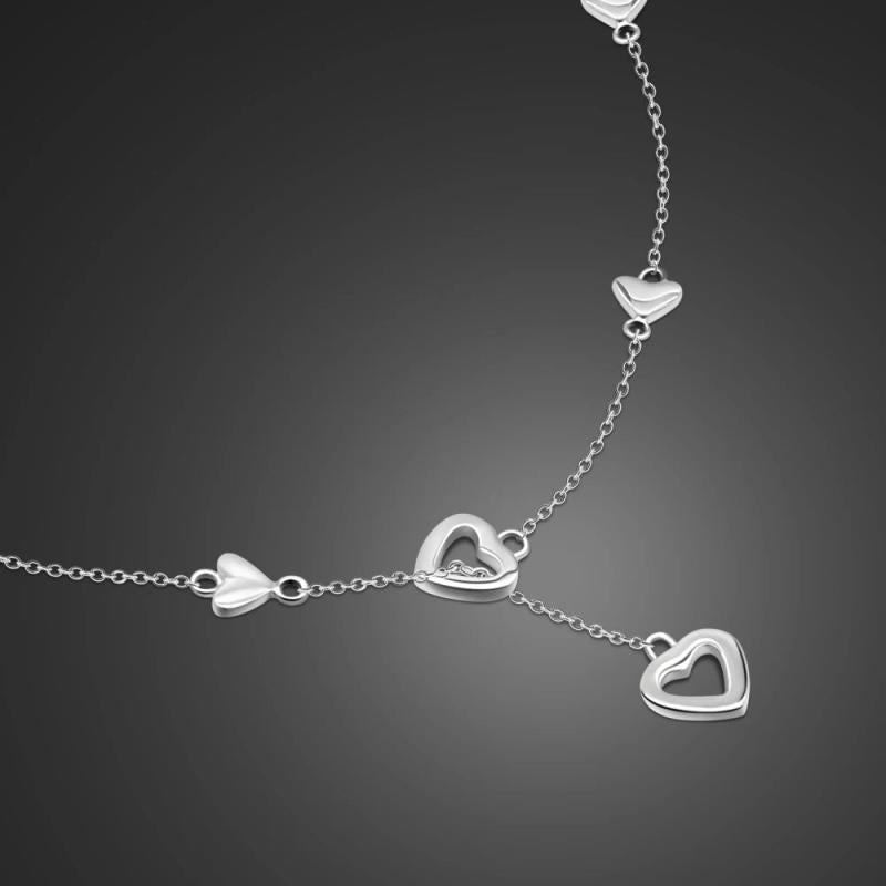 Sterling Silver Heart Choker Necklace for Women