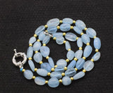 Aquamarine Baroque Beads Necklace 19 Inch