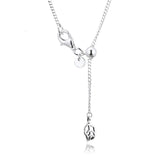 925 Silver Oak Leaf Pendant Necklace with CZ
