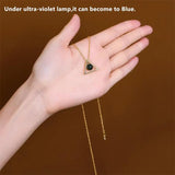 Natural Perot Amber Triangle Pendant + Chain 925 Silver