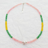 Mutil Choker Necklace Gemstone Baroque Pearl 925 Sterling Silver Boho Jewelry