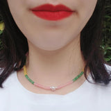 Mutil Choker Necklace Gemstone Baroque Pearl 925 Sterling Silver Boho Jewelry