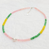 Mutil Choker Necklace Gemstone Baroque Pearl 925 Sterling Silver Boho Jewelry