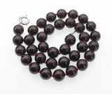 Red Garnet Round 14mm Necklace 18inch Nature Beads Amazing Xmas
