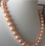 Stunning 11-12mm South Sea Baroque Pink Pearl Necklace 18in 14k