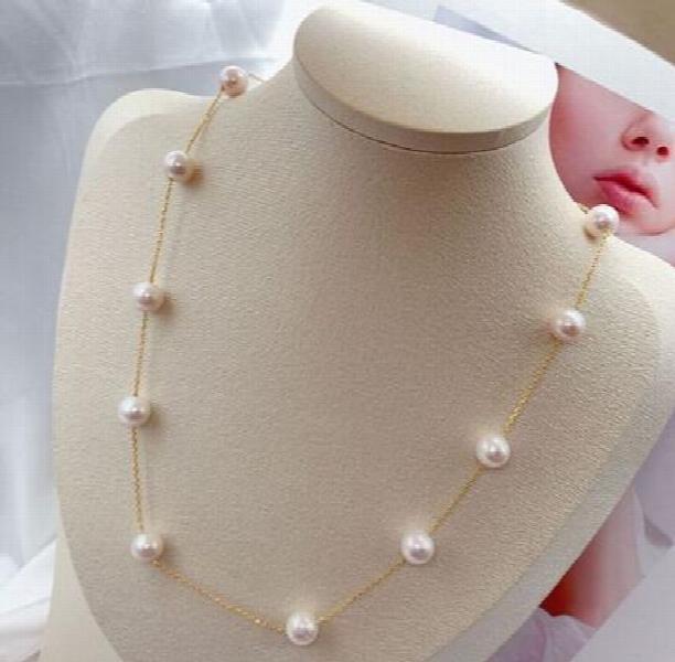 8-9mm Freshwater Pearl Necklace 925 Silver Jewelry