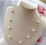8-9mm Freshwater Pearl Necklace 925 Silver Jewelry