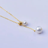Freshwater Pearl Necklace 14K Plated Choker Adjustable Party Gift Women