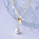 Freshwater Pearl Necklace 14K Plated Choker Adjustable Party Gift Women