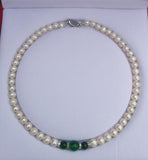 Noble Red Green Jade & Pearl Necklace DIY Women Hot Jewelry