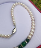Noble Red Green Jade & Pearl Necklace DIY Women Hot Jewelry