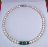 Noble Red Green Jade & Pearl Necklace DIY Women Hot Jewelry
