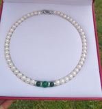 Noble Red Green Jade & Pearl Necklace DIY Women Hot Jewelry