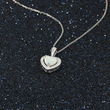 925 Silver Opal Heart Pendant Necklace for Women