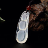 Natural Jade Gemstone Pendant Necklace with Rope Chain